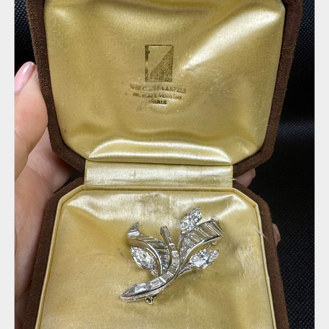 VAN CLEEF & ARPELS Platinum 15.40 Ct. Diamond Brooch