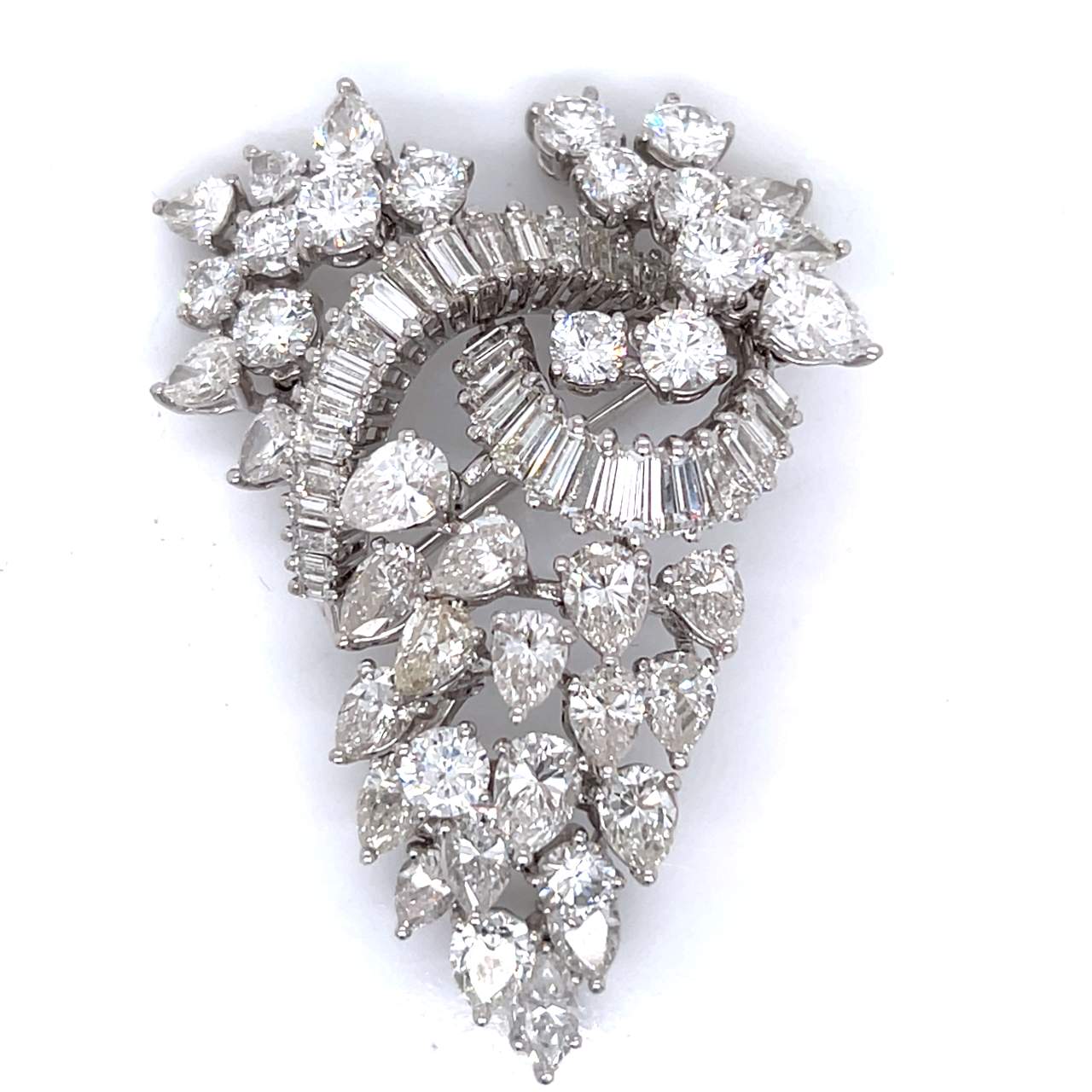 1950’s Platinum 19.00 Ct. Diamond Brooch