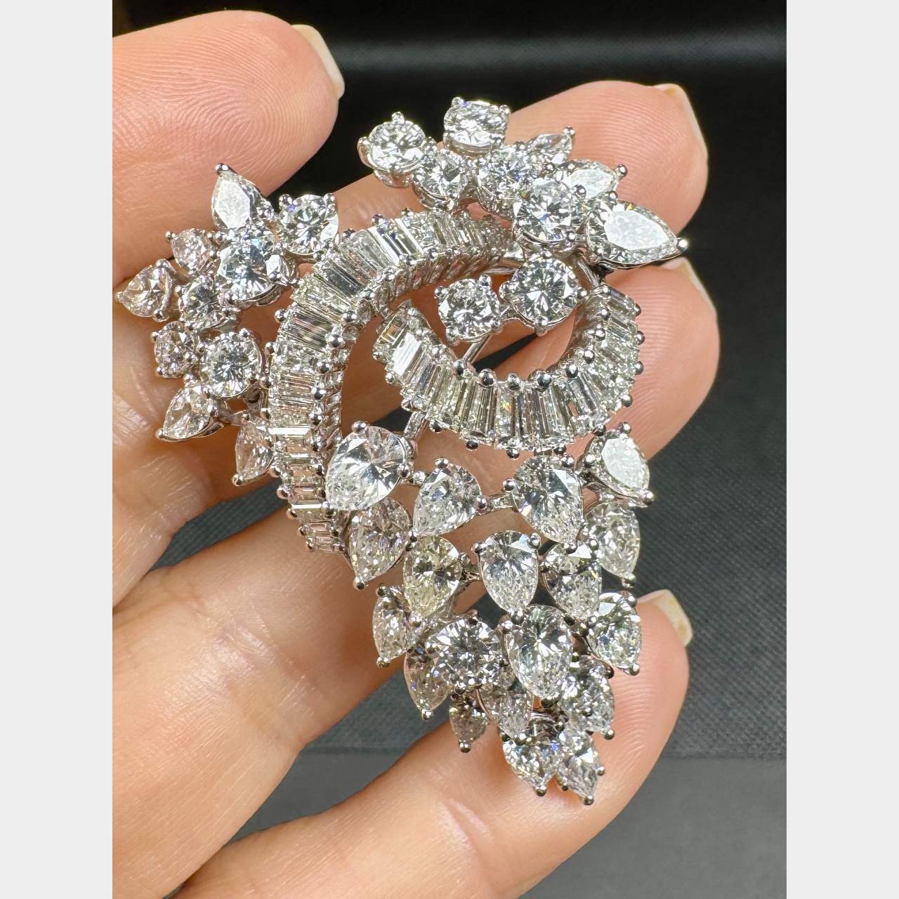 1950’s Platinum 19.00 Ct. Diamond Brooch