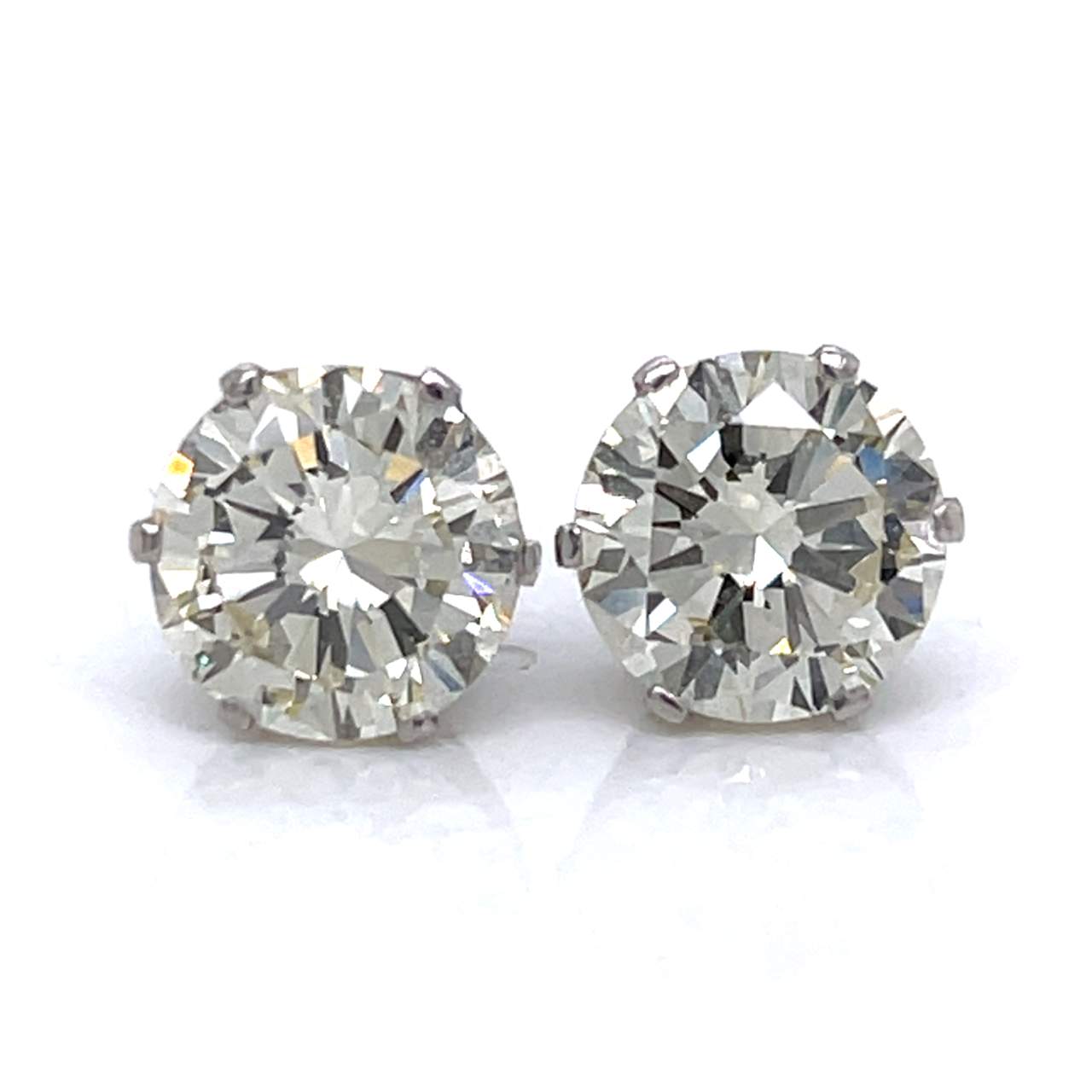 Art Deco Platinum 5.60 Ct. Diamond Stud Earrings