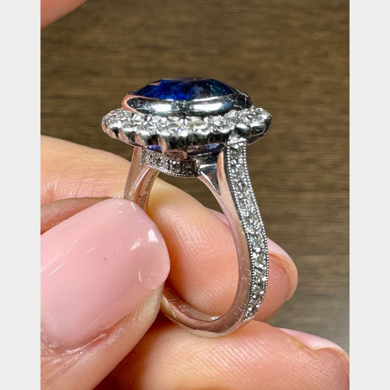 18K White Gold 4.47 Ct. Sapphire & Diamond Ring