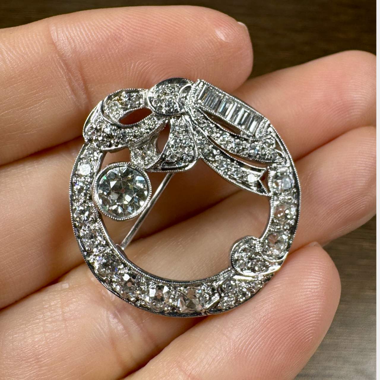 3.35 Ct. Art Deco Diamond Brooch