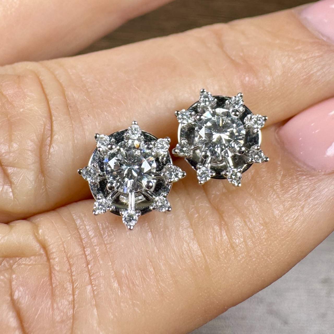 18K White Gold 1.20 Ct. Diamond Earrings