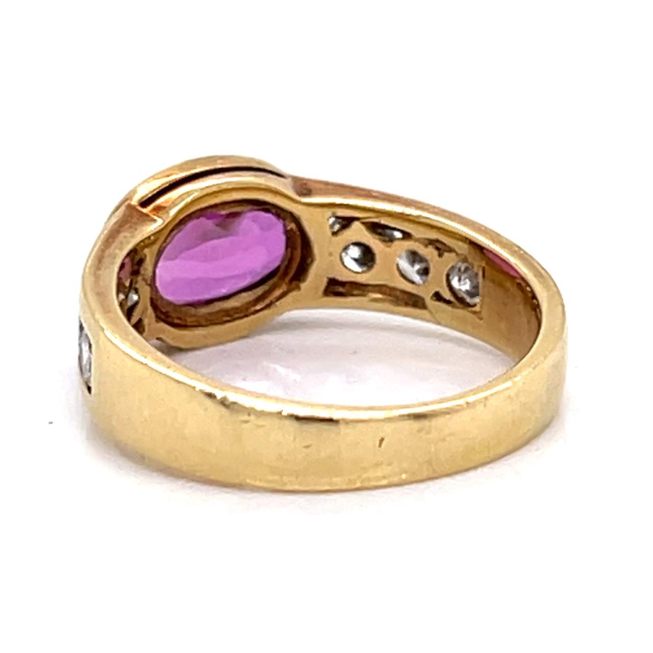 18K Yellow Gold Ruby & Diamond Ring
