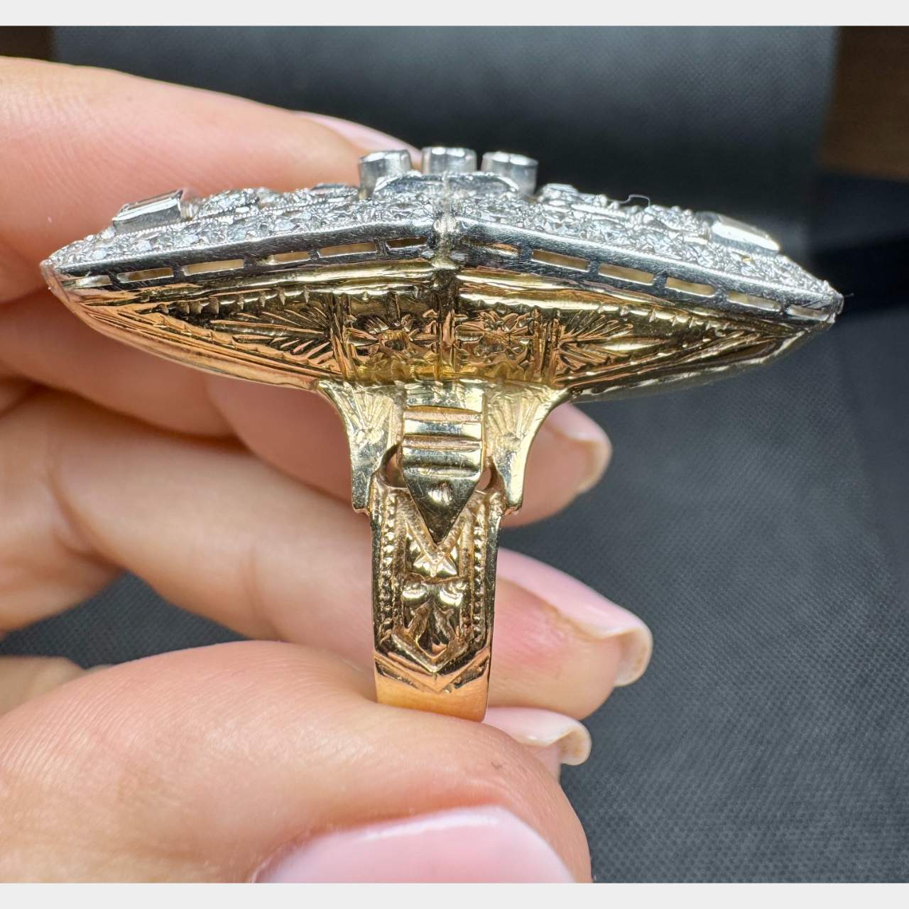 14K & Platinum Diamond Ring