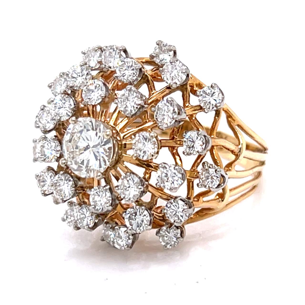 1960’s 14K Yellow Gold 4.20 Ct. Diamond Ring