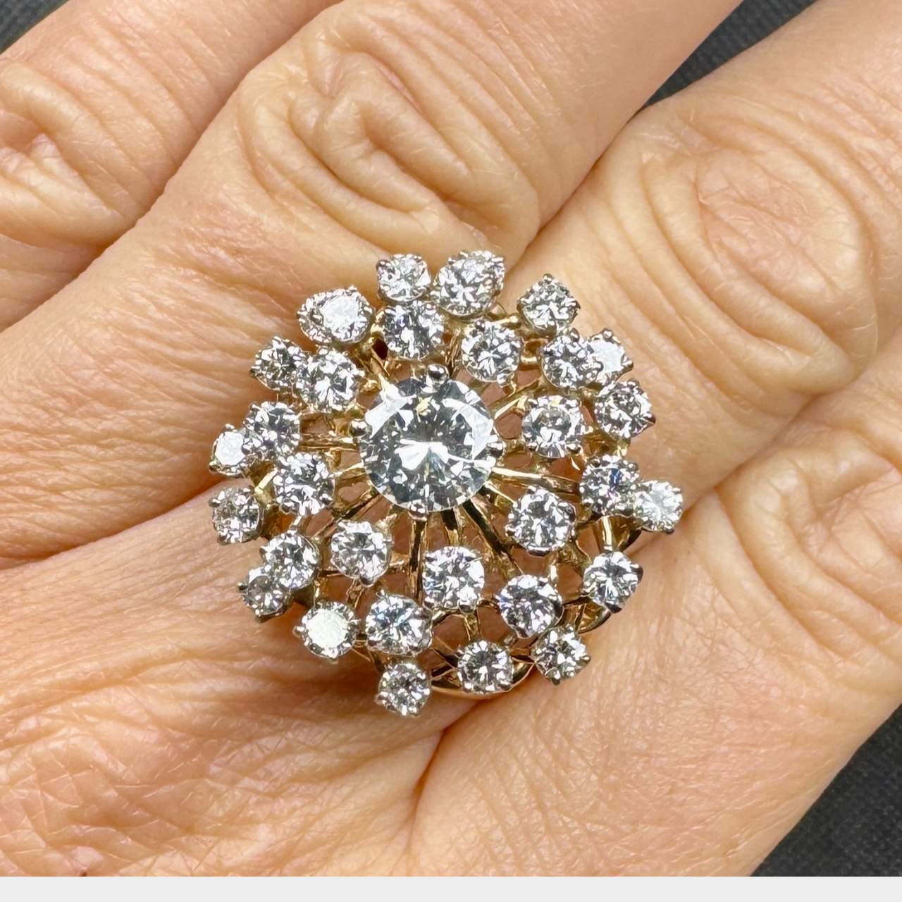 1960’s 14K Yellow Gold 4.20 Ct. Diamond Ring