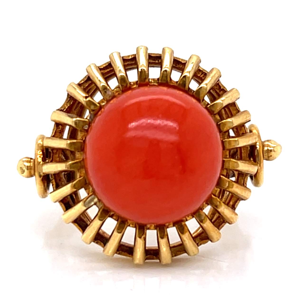 1960’s 18K Yellow Gold Coral Ring