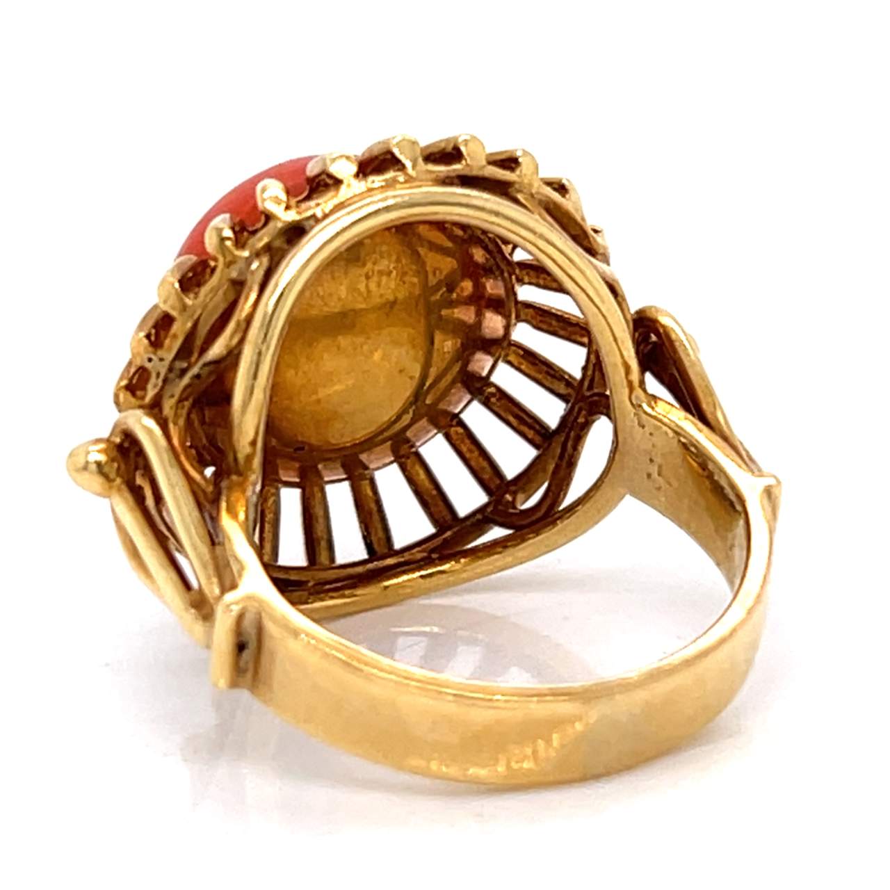1960’s 18K Yellow Gold Coral Ring
