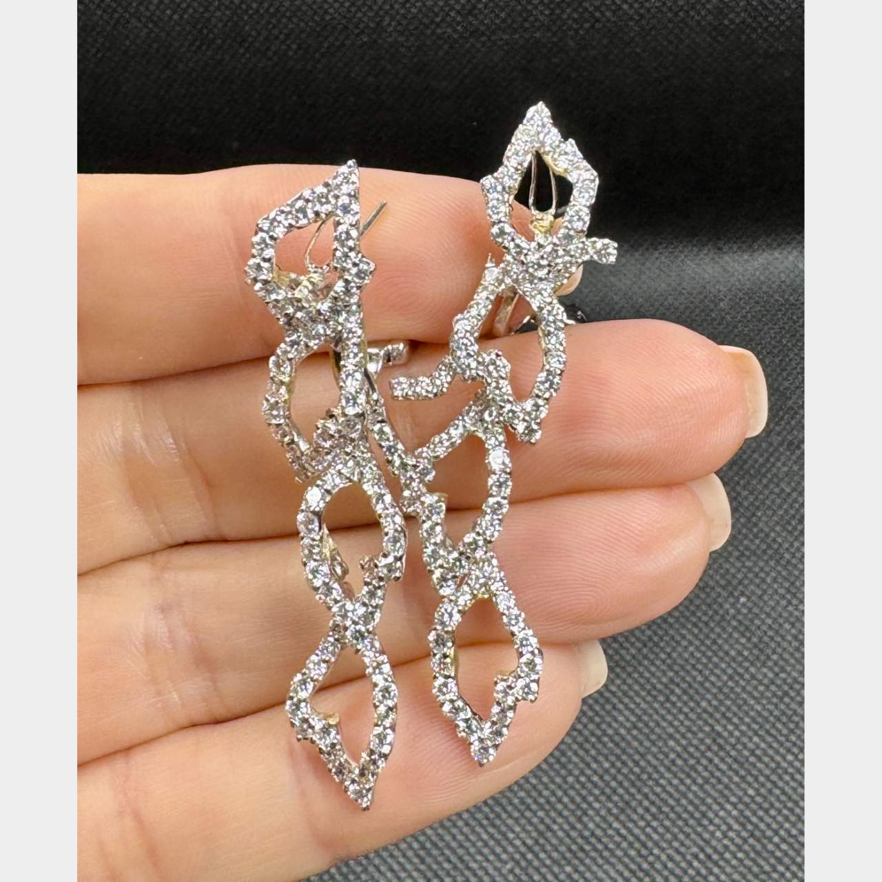 18K White Gold 5.50 Ct. Diamond Earrings