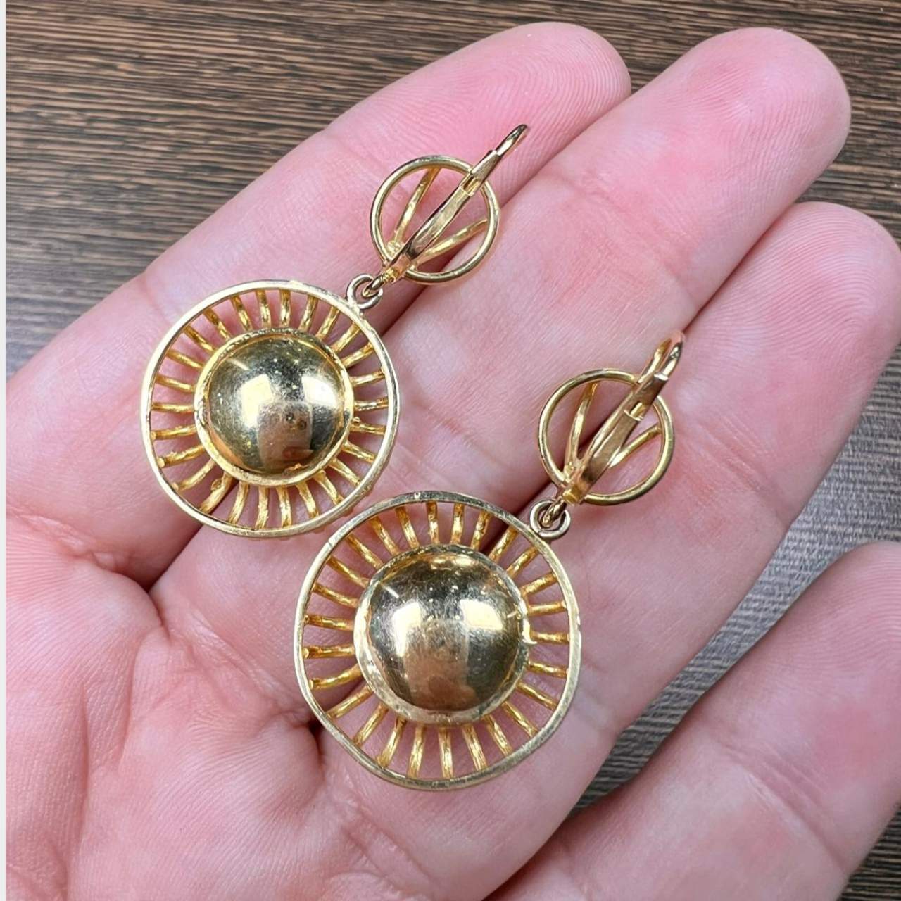 1960’s 18K Yellow Gold Coral Earrings