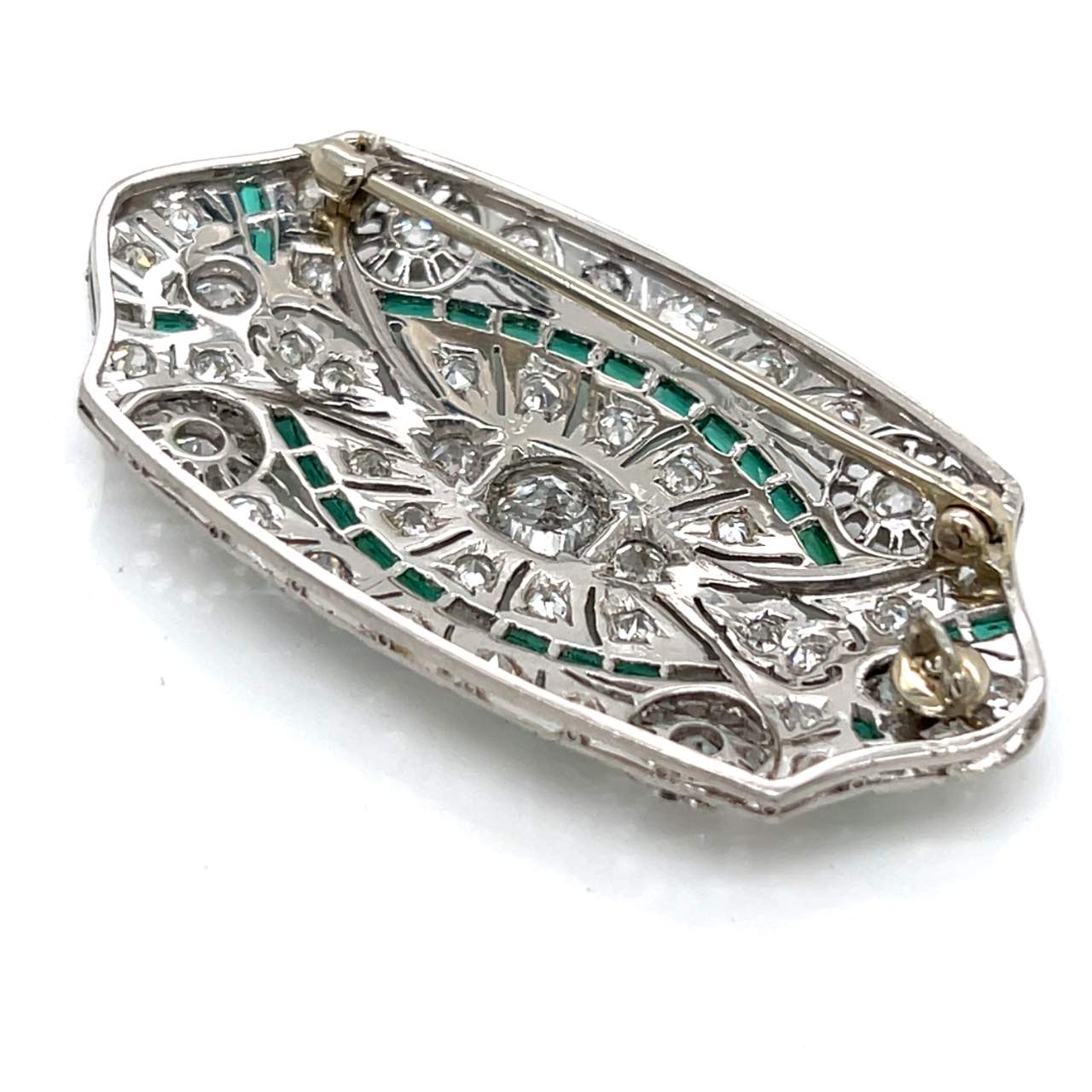 Art Deco Platinum Diamond Brooch/Pendant