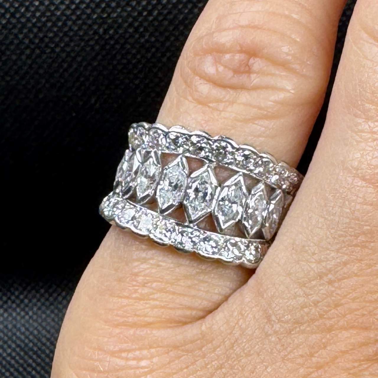 Art Deco Platinum 3.70 Ct. Diamond Band