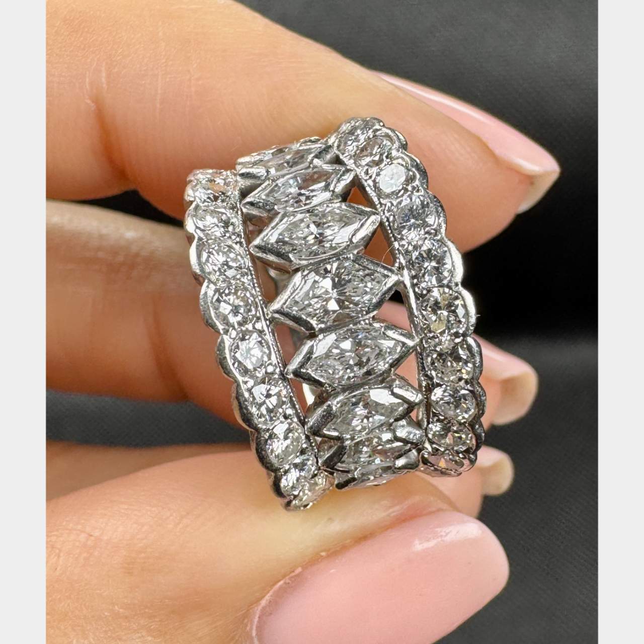 Art Deco Platinum 3.70 Ct. Diamond Band
