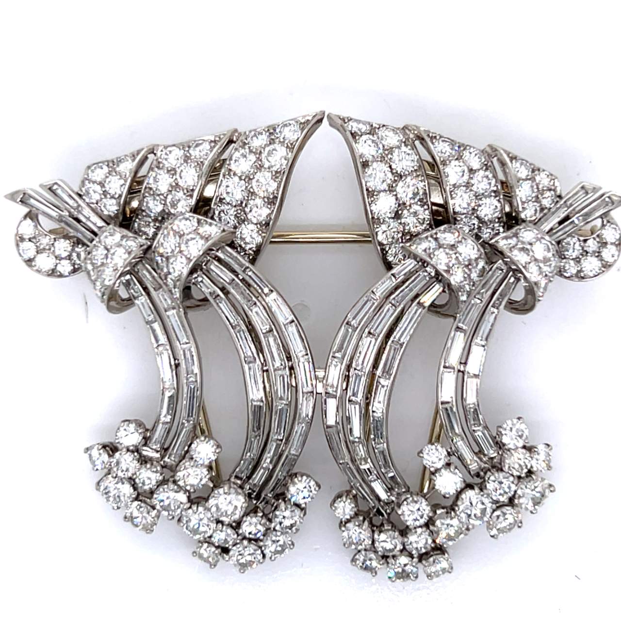 French Art Deco 12.50 Ct. Diamond Clips