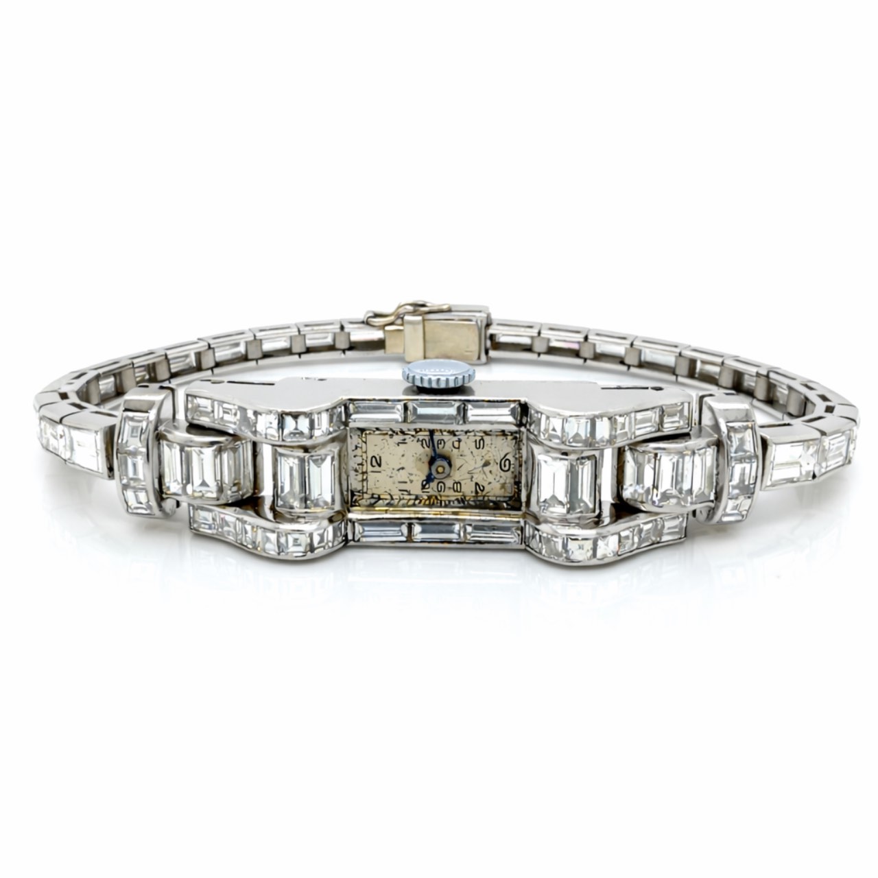Art Deco Platinum Diamond Ladies Cocktail Watch