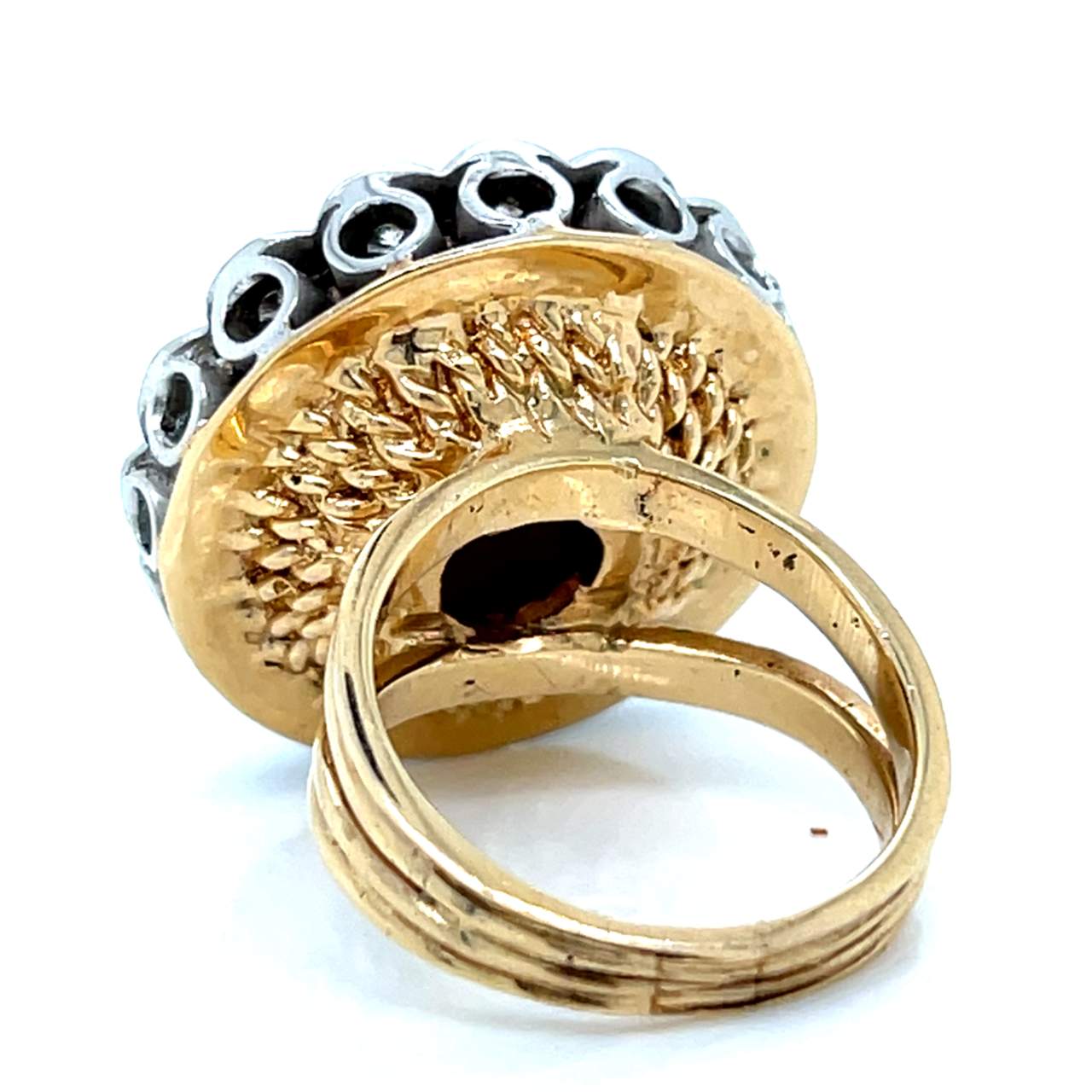 18K Yellow & White Gold Mabe Pearl and Diamond Ring