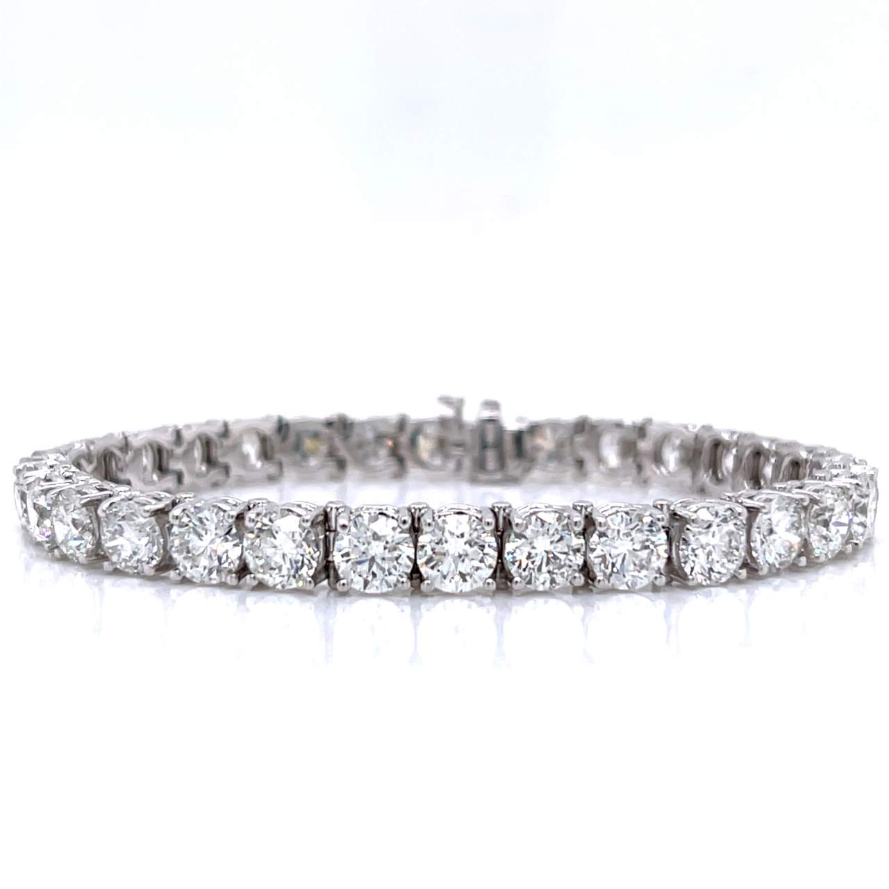 14K White Gold 21.42 Ct. Diamond Tennis Bracelet