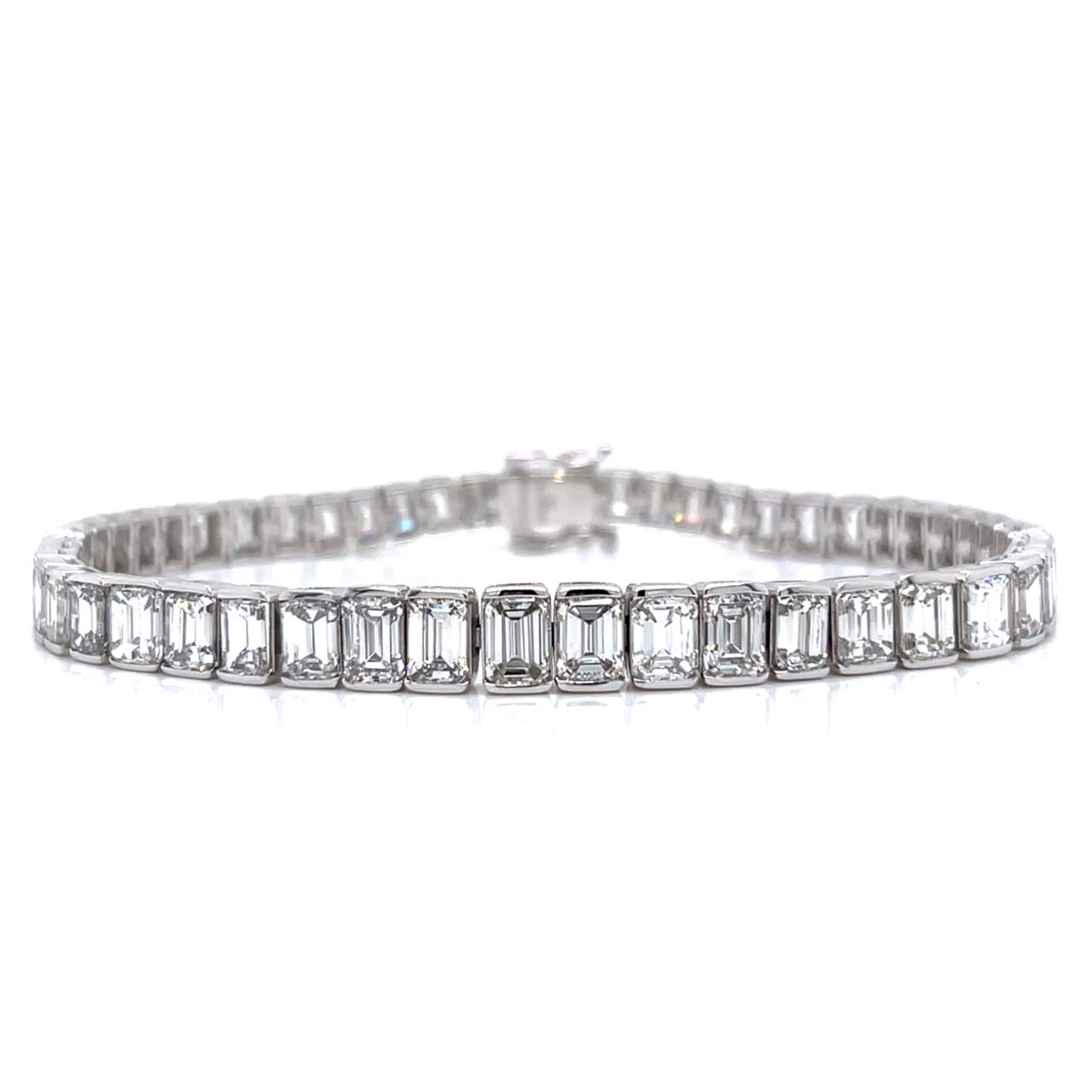 Platinum & 18K White Gold 21.00 Ct. Graduated Diamond Tennis Bracelet