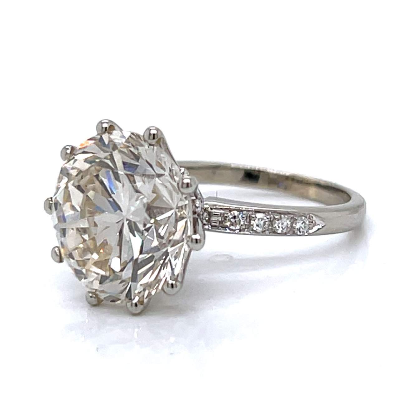 Art Deco Platinum GIA Certified 11.28 Ct. Diamond Ring