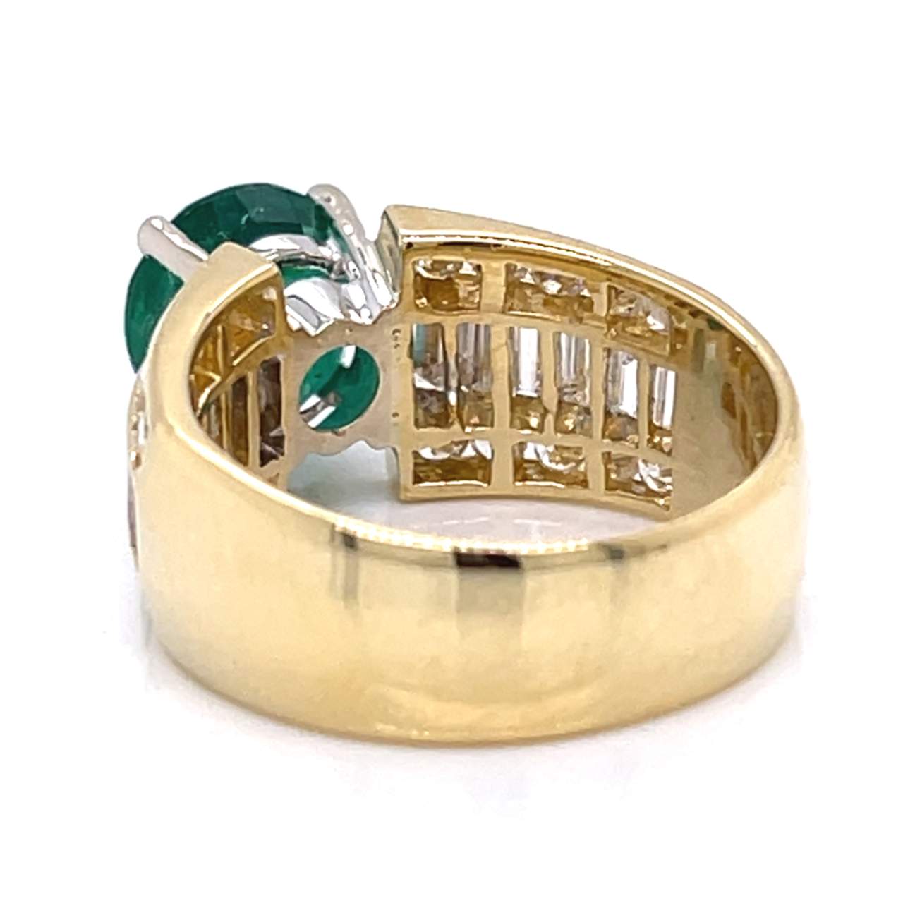 18K Yellow Gold 2.88 Ct. Emerald & Diamond Ring