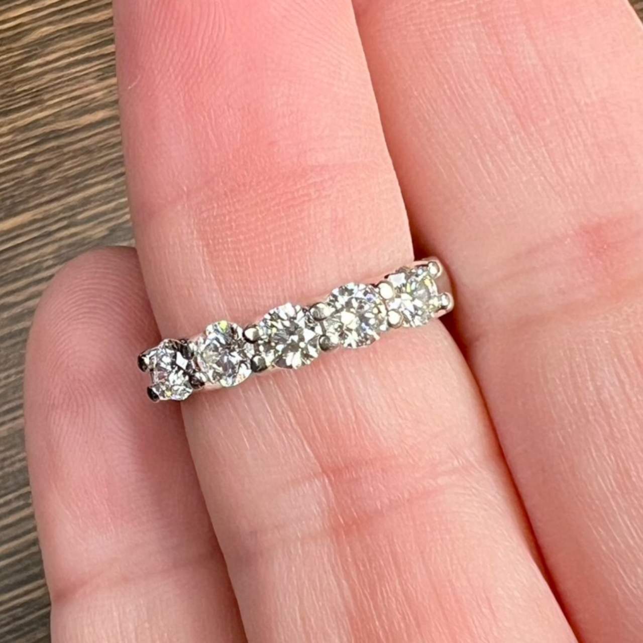 14K White Gold 0.90 Ct. Diamond Anniversary Band