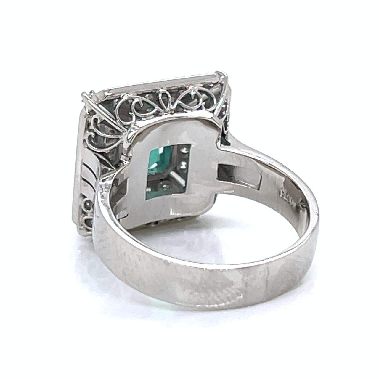 Platinum 2.46 Ct. Emerald & Diamond Ring