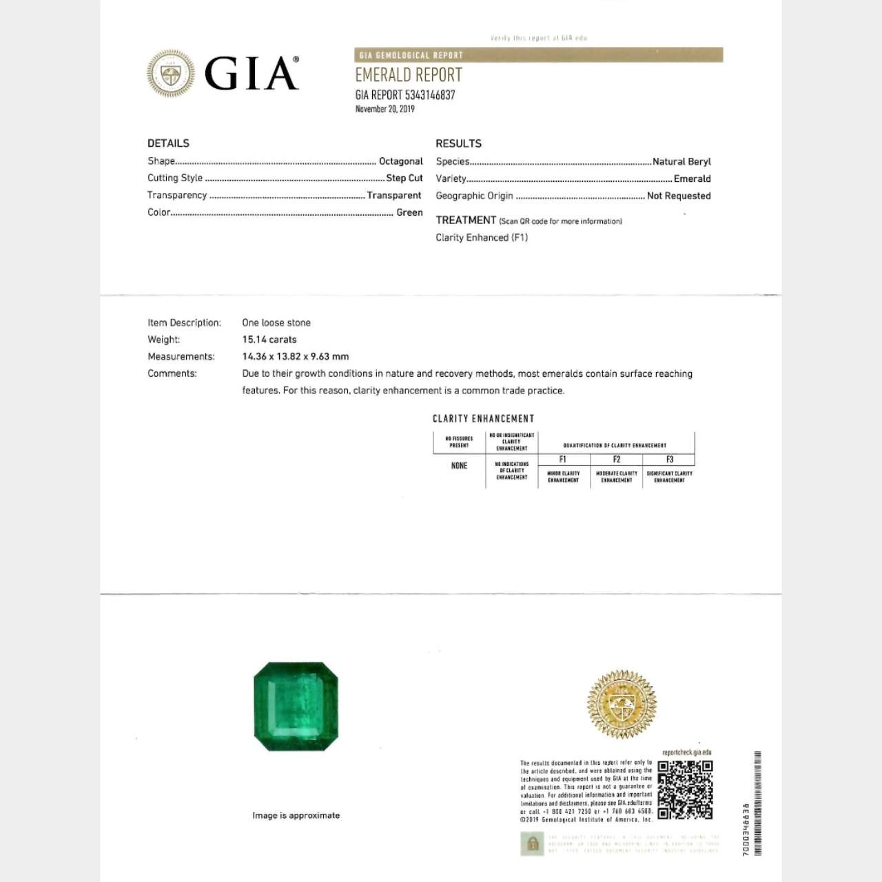 18K Yellow & White Gold GIA Certified 15.14 Ct. Emerald and Diamond Ring