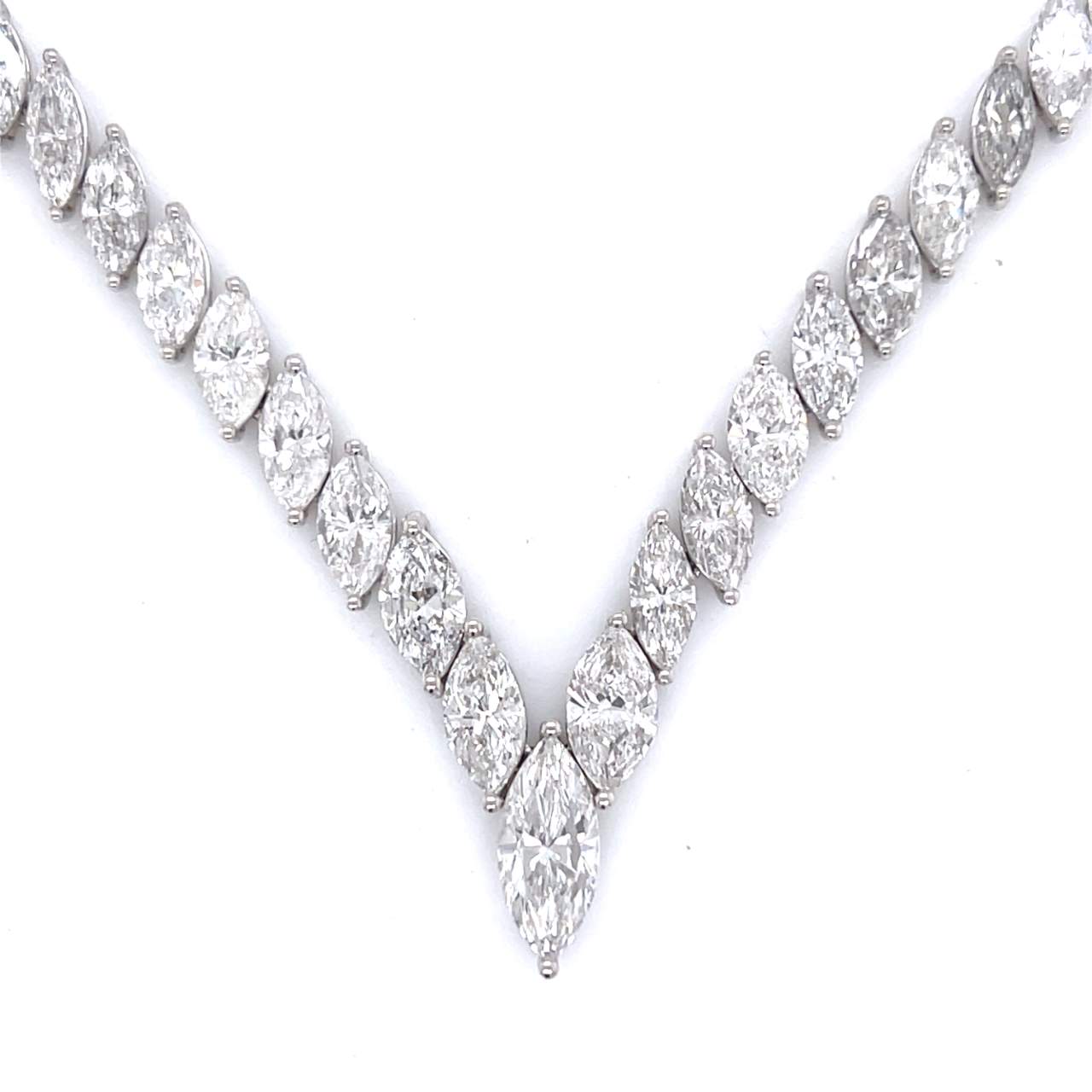 Platinum 34.55 Ct. Graduated Diamond Necklace