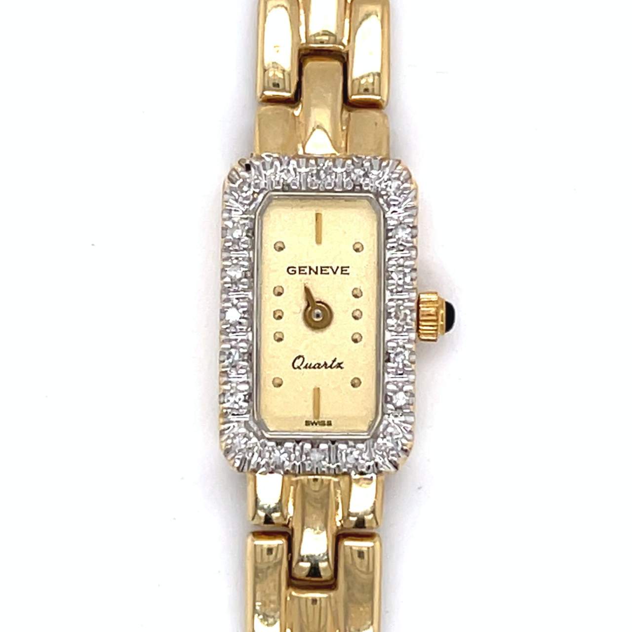GENEVE 14K Yellow Gold Ladies Cocktail Watch
