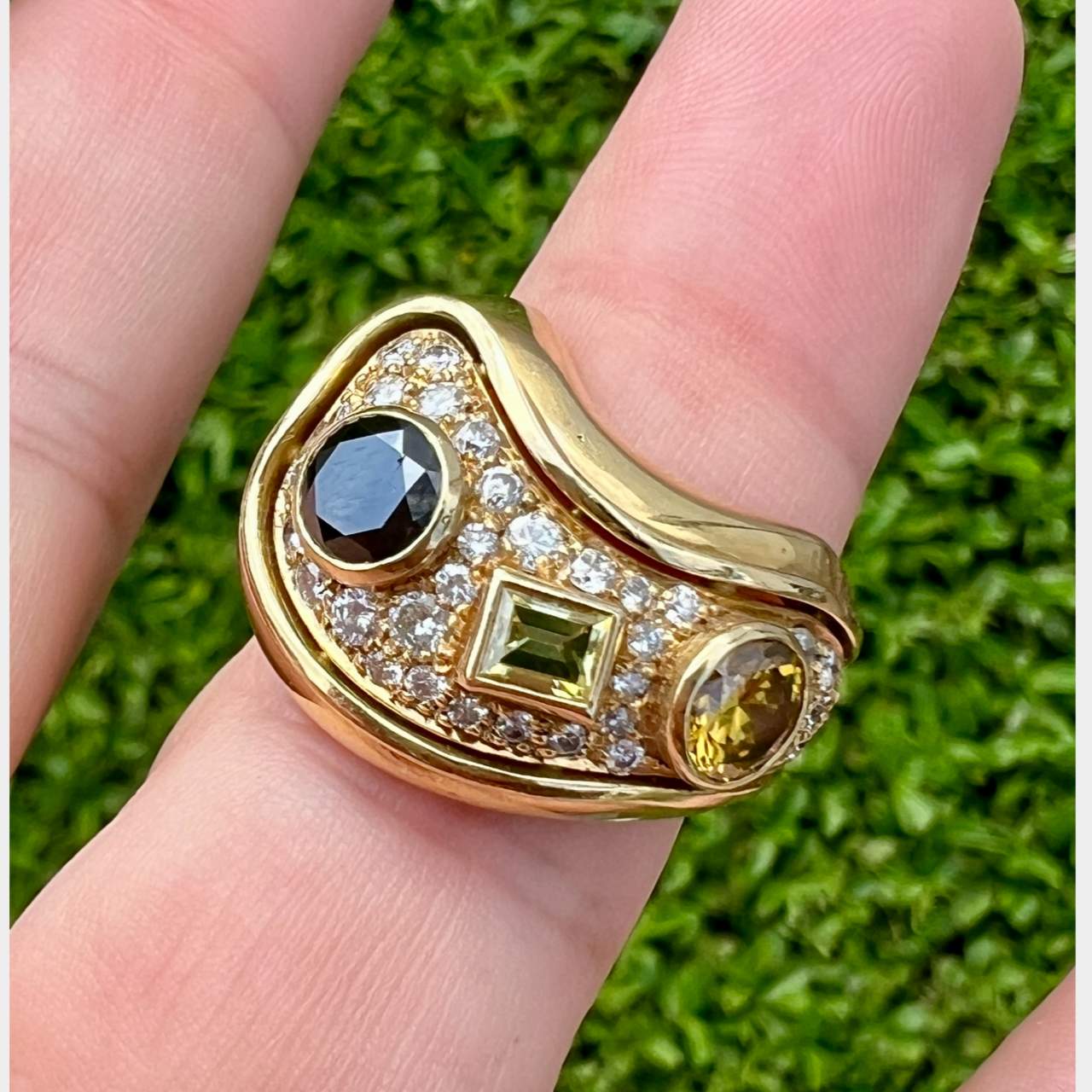 18K Yellow Gold Color Diamond Ring