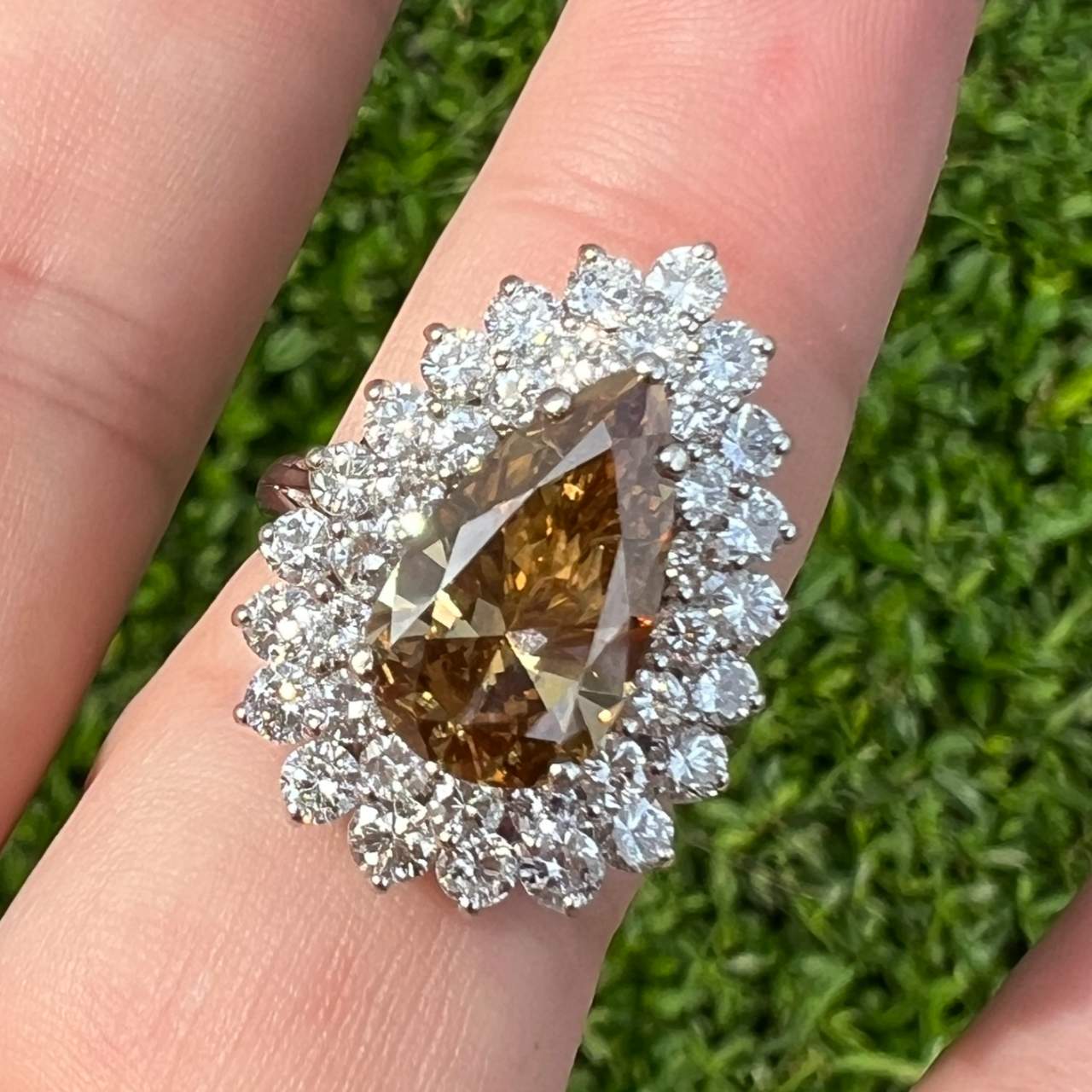 14K White Gold 3.01 Ct. Orange-Brown Diamond Ring