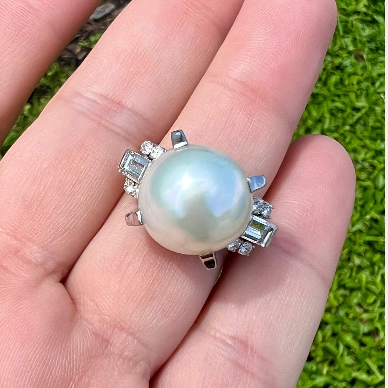South Sea Pearl & Diamond Ring