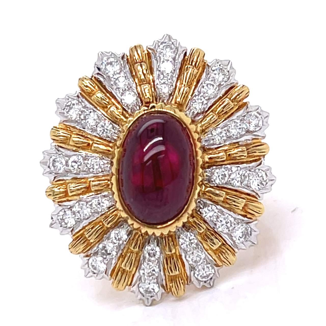 18K Yellow Gold Ruby & Diamond Ring