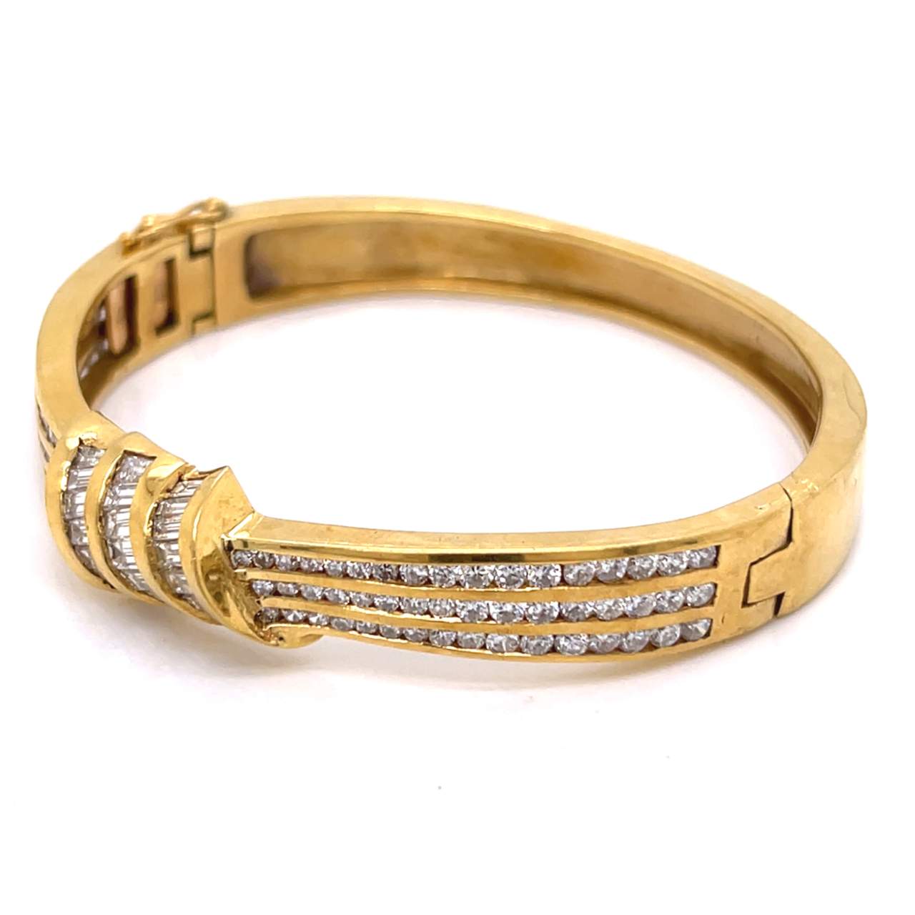 18K Yellow Gold 5.00 Ct. Diamond Bangle Bracelet