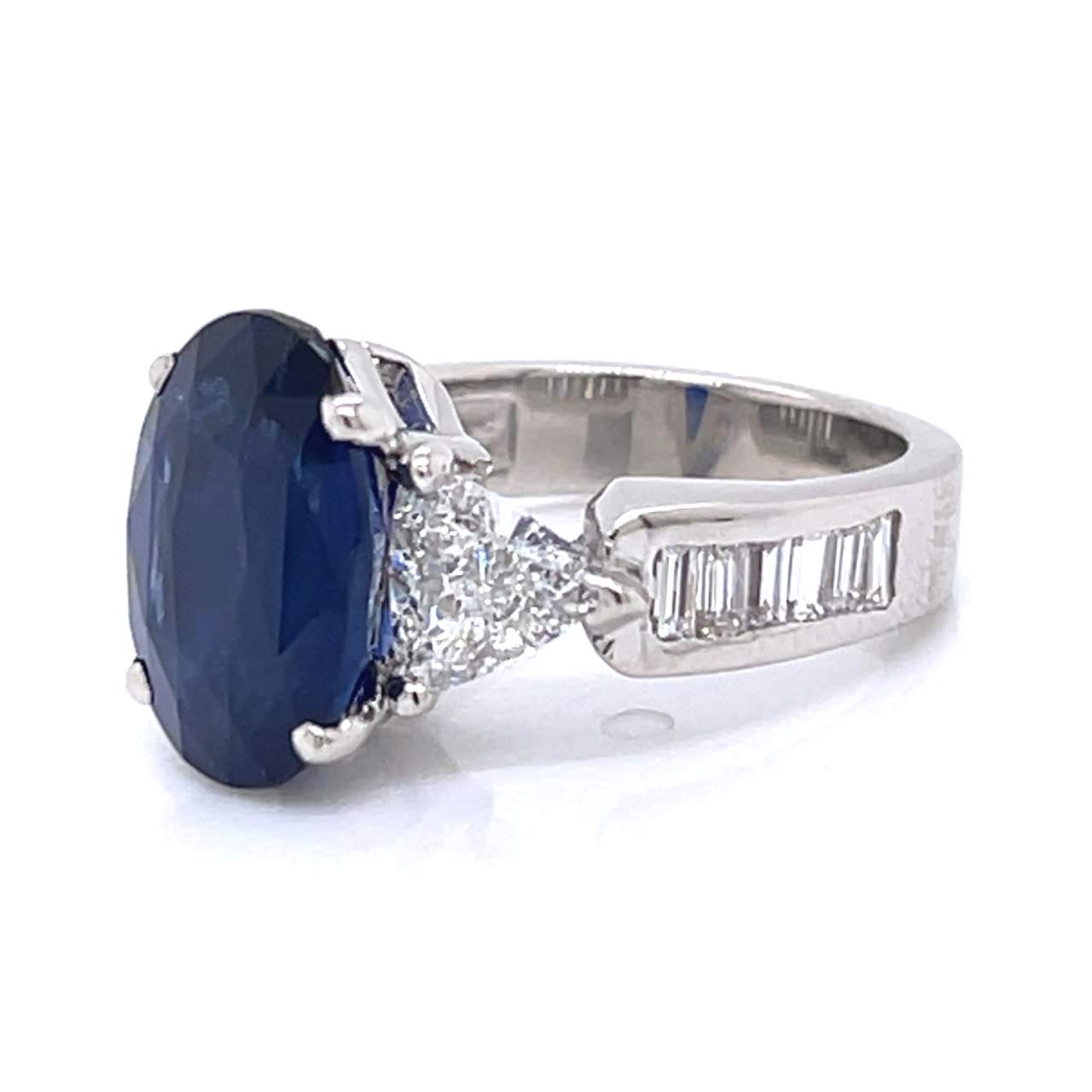 Platinum GIA Certified 6.67 Ct. Sapphire & Diamond Ring