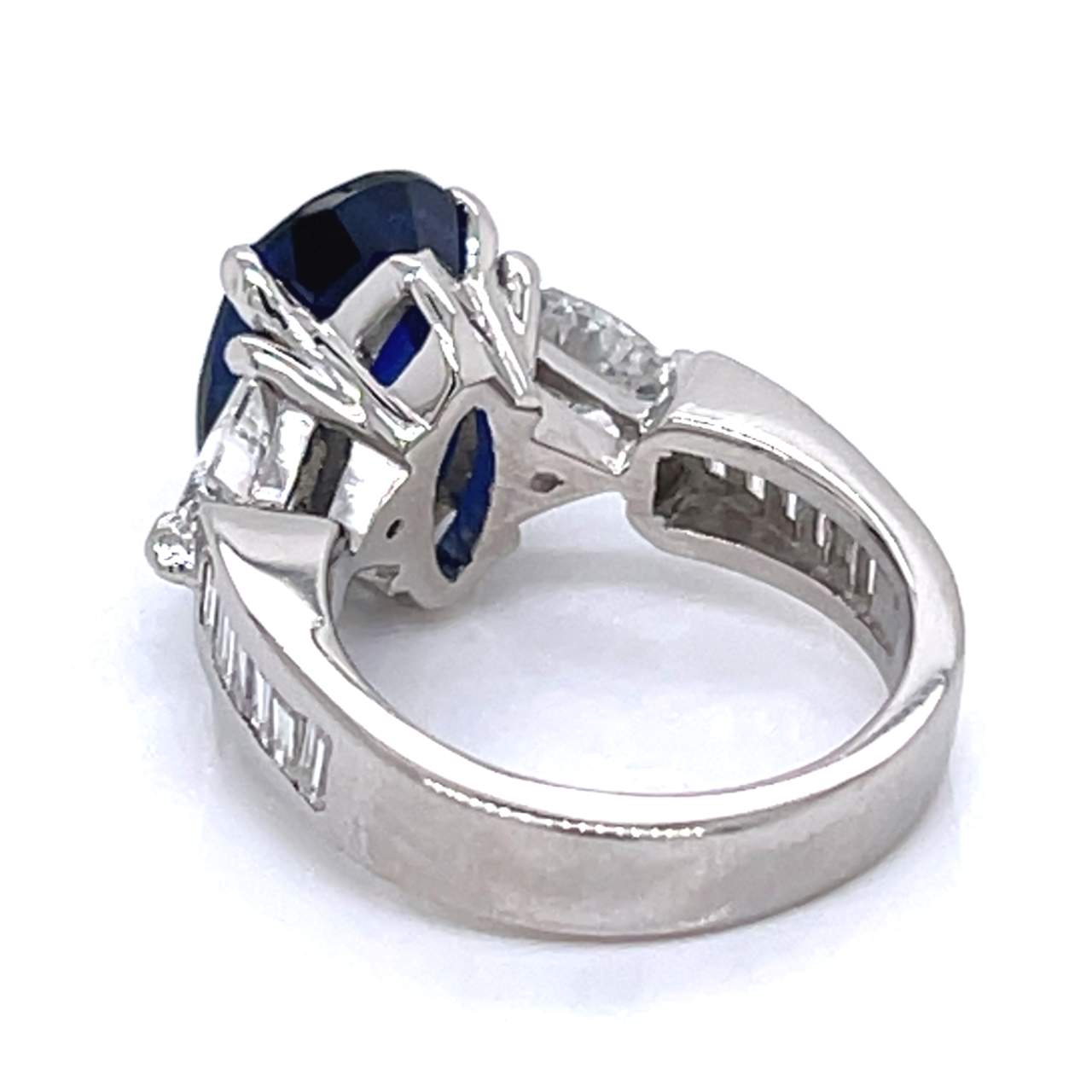 Platinum GIA Certified 6.67 Ct. Sapphire & Diamond Ring
