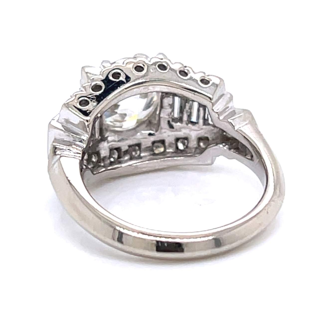 Art Deco 14K White Gold GIA Certified 2.14 Ct. Diamond Ring