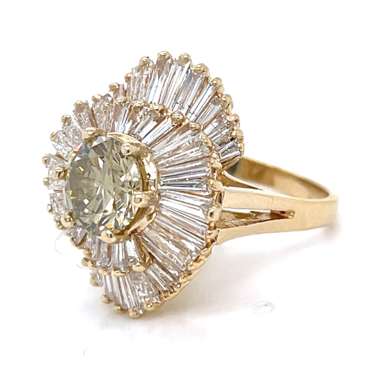 14K Yellow Gold 2.21 Ct. Fancy Brownish Yellow Diamond Ring