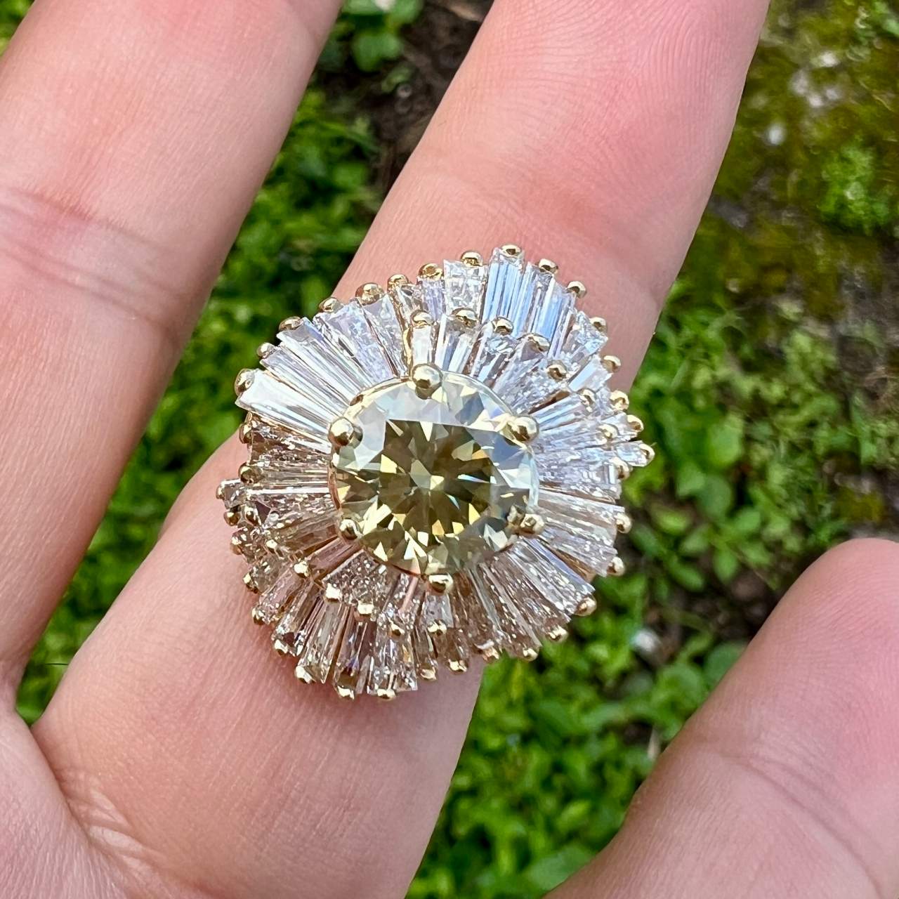 14K Yellow Gold 2.21 Ct. Fancy Brownish Yellow Diamond Ring