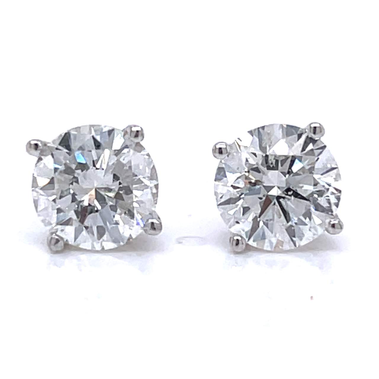 Platinum 3.36 Ct. Diamond Stud Earrings