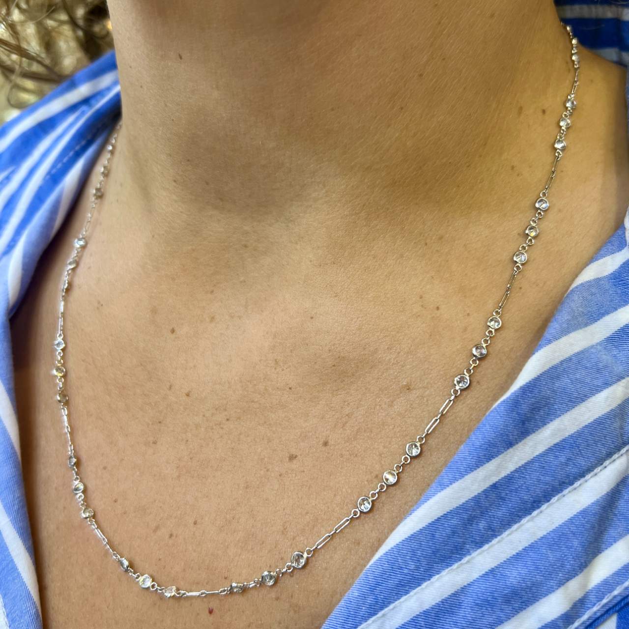 Platinum 4.25 Ct. Diamond by the Yard Necklace