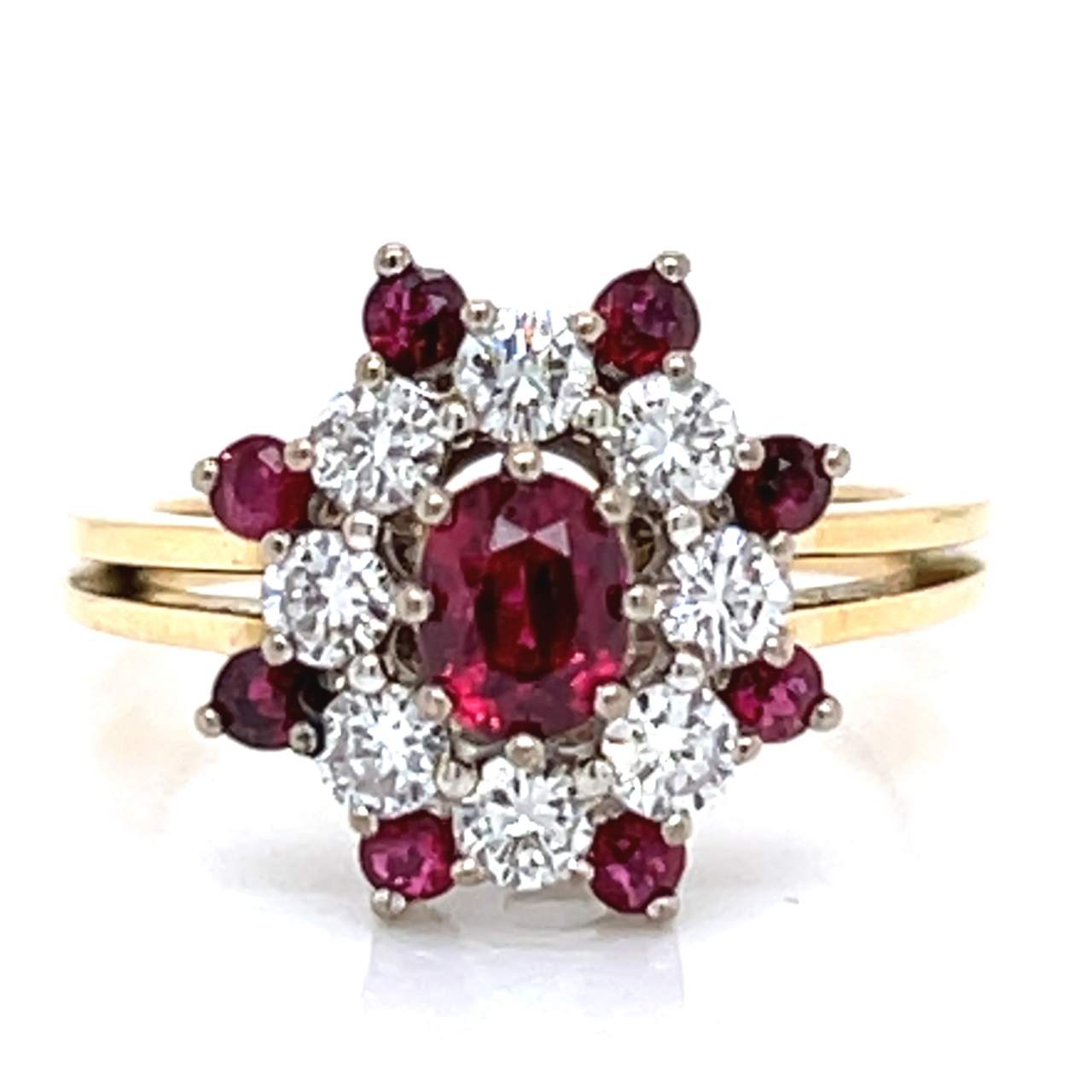 18K Yellow Gold Ruby & Diamond Ring