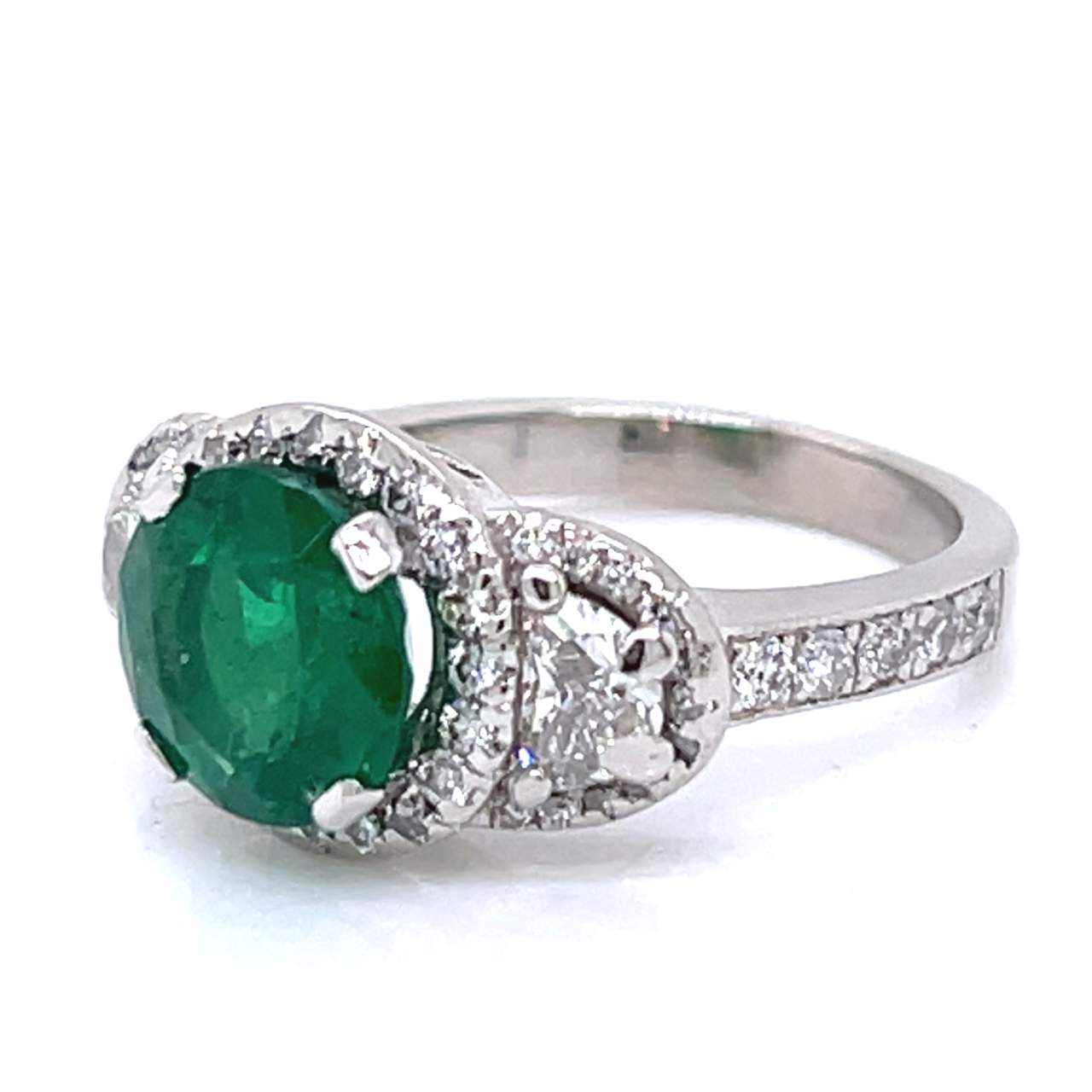 Platinum 2.49 Ct. Emerald & Diamond Ring