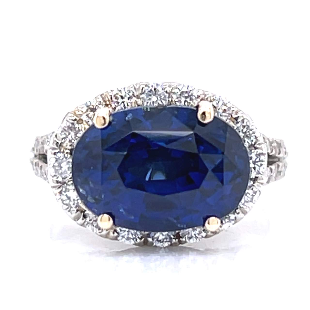 Platinum 7.96 Ct. Sapphire & Diamond Ring