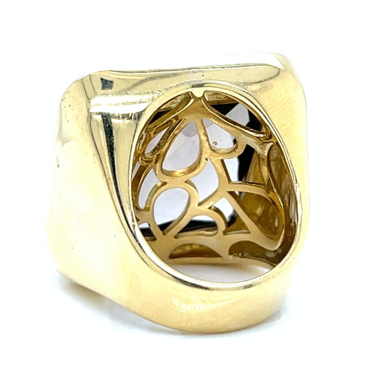 18K Yellow Gold Topaz & Diamond Cocktail Ring