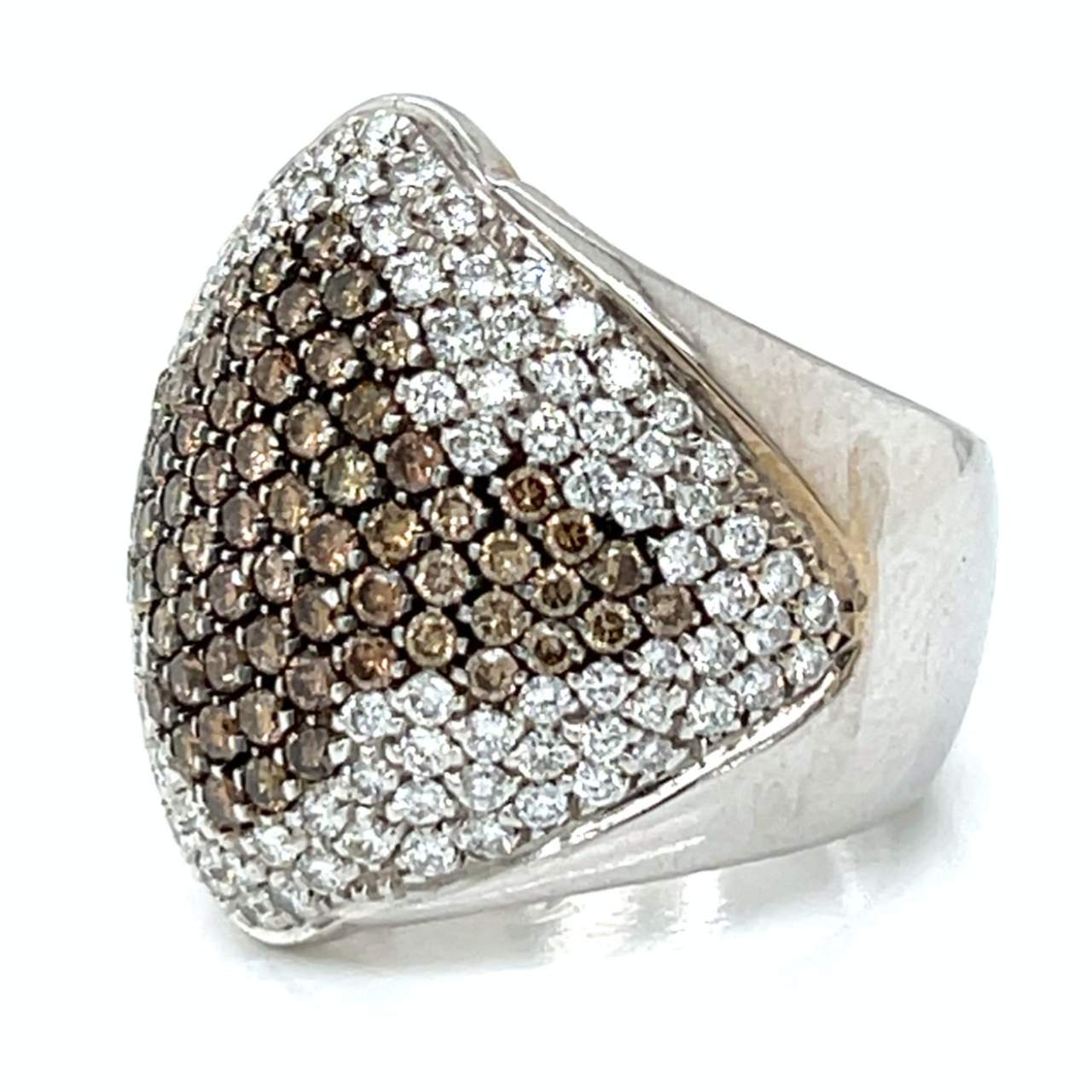 18K White Gold Champagne Diamond Ring