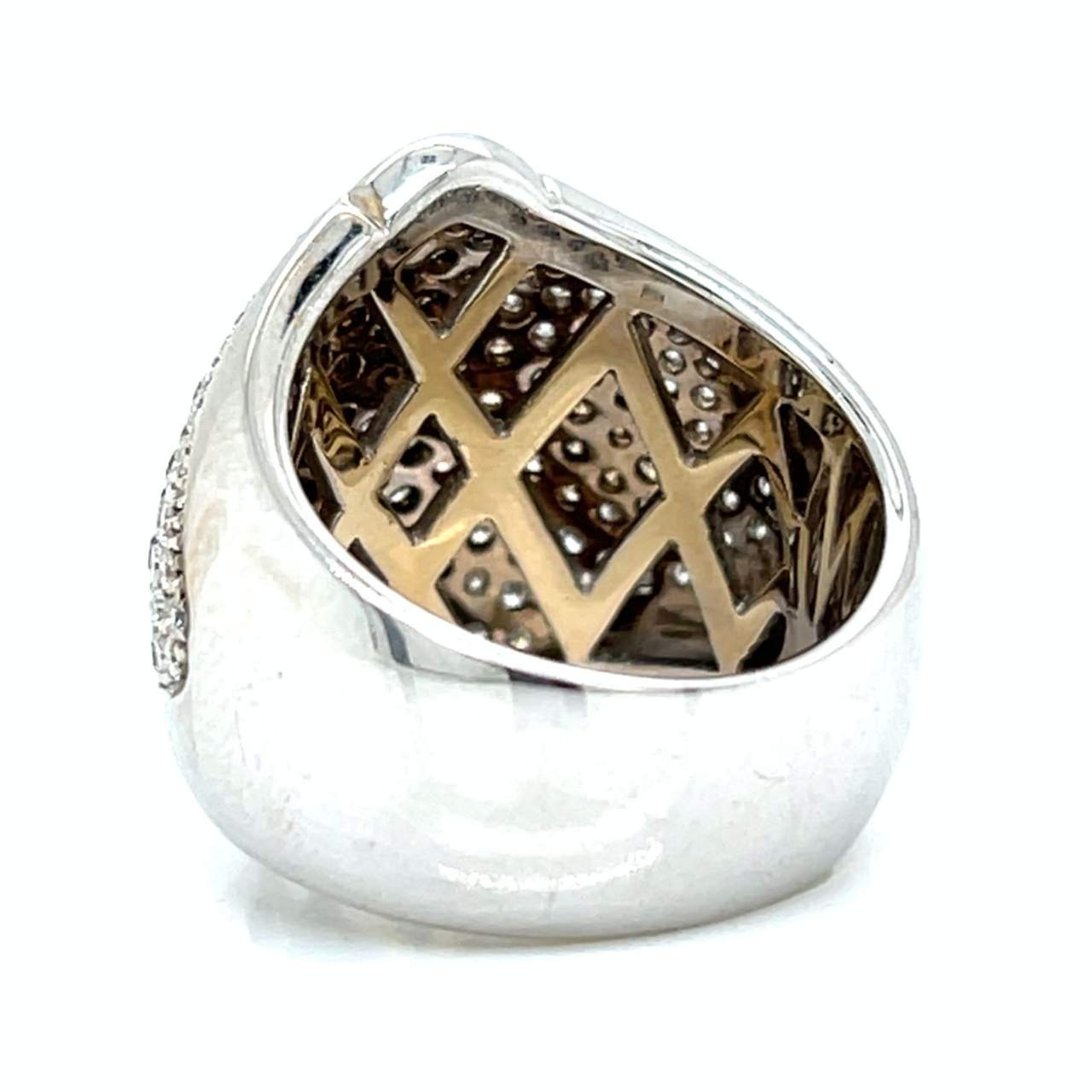 18K White Gold Champagne Diamond Ring