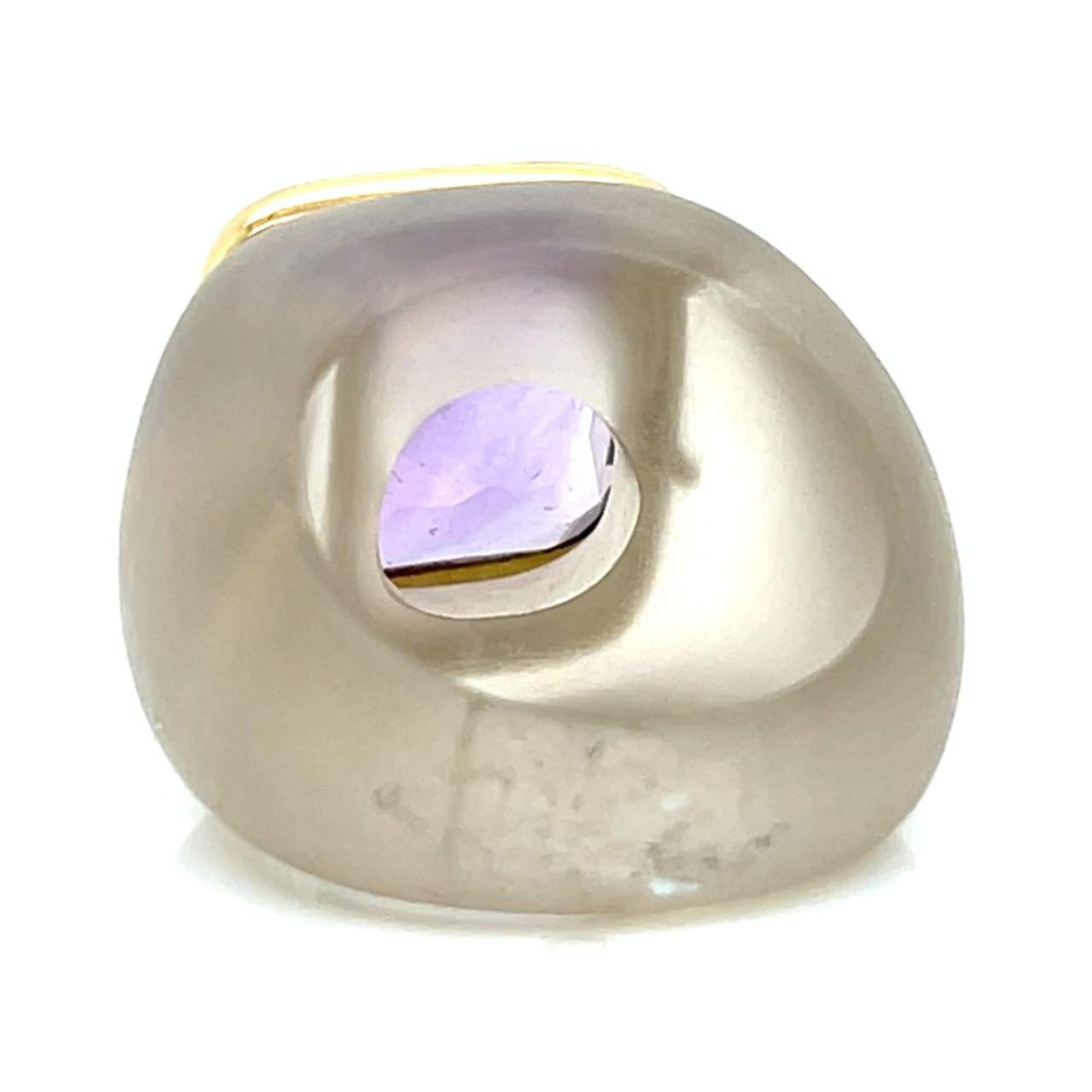 18K Yellow Gold & Crystal Amethyst Ring