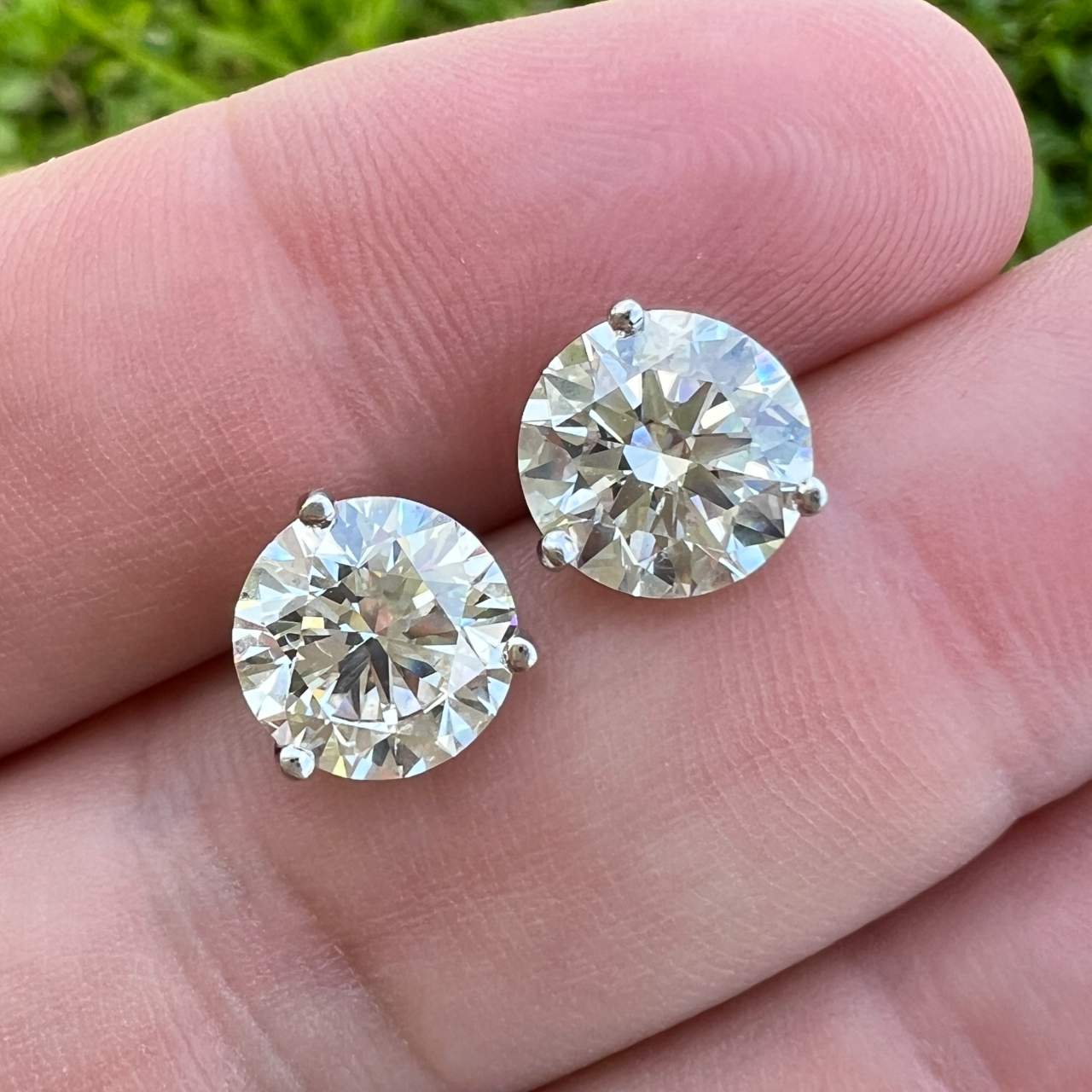 14K White Gold 5.00 Ct. Diamond Stud Earrings